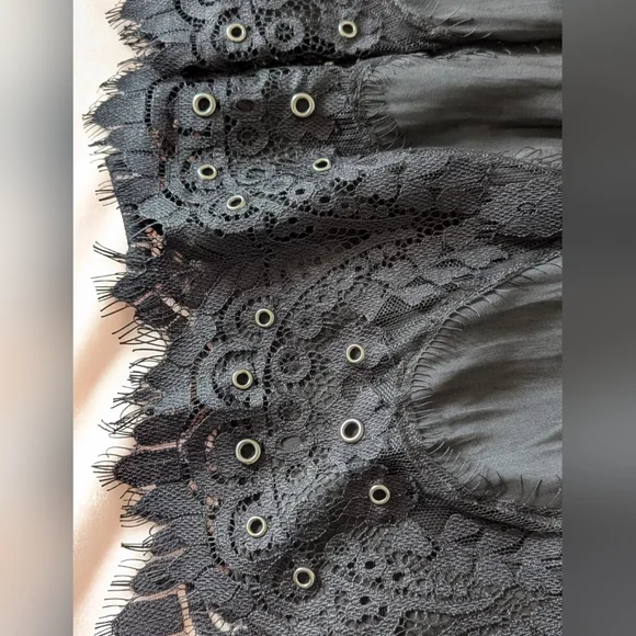 NWT $325 Ramy Brook Black Lace Rue Mini Skirt Size L - Picture 4 of 7